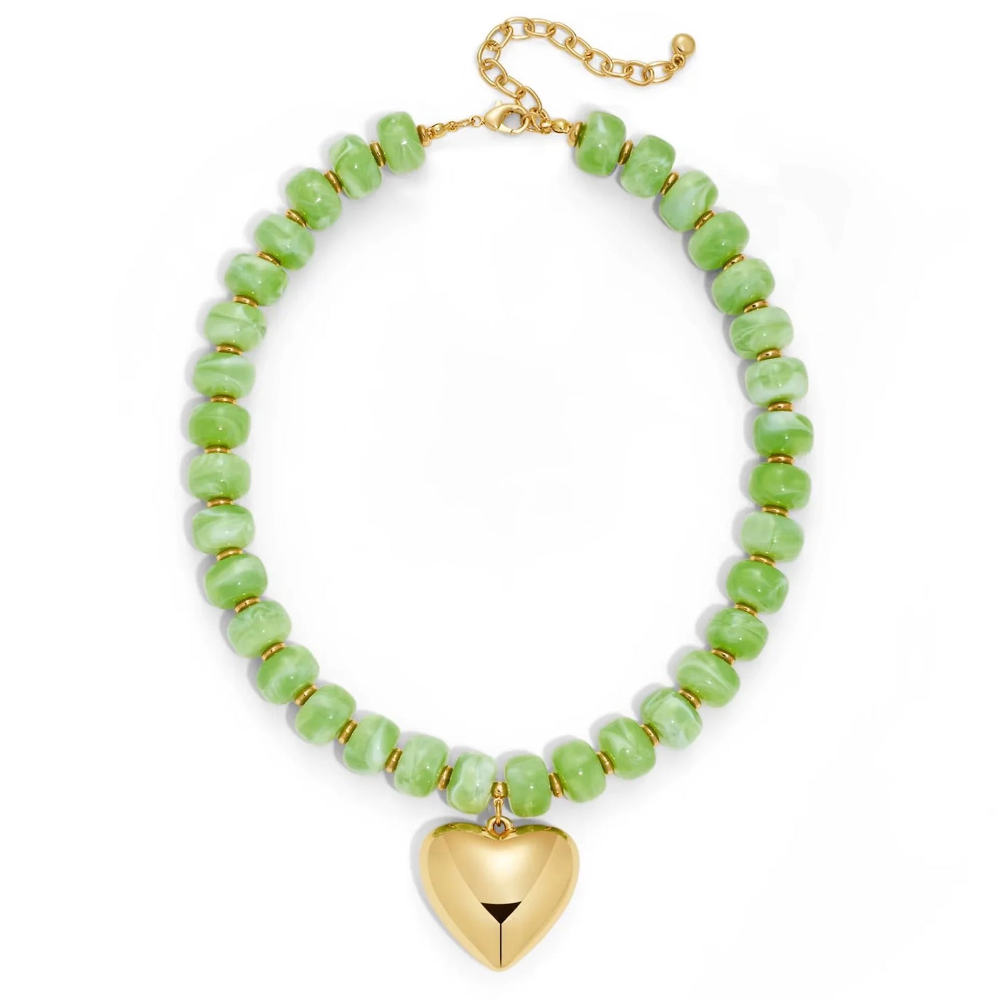 SHIPS FAST // Beaded Necklaces - Multiple Colors with Gold Heart // ships in about a week