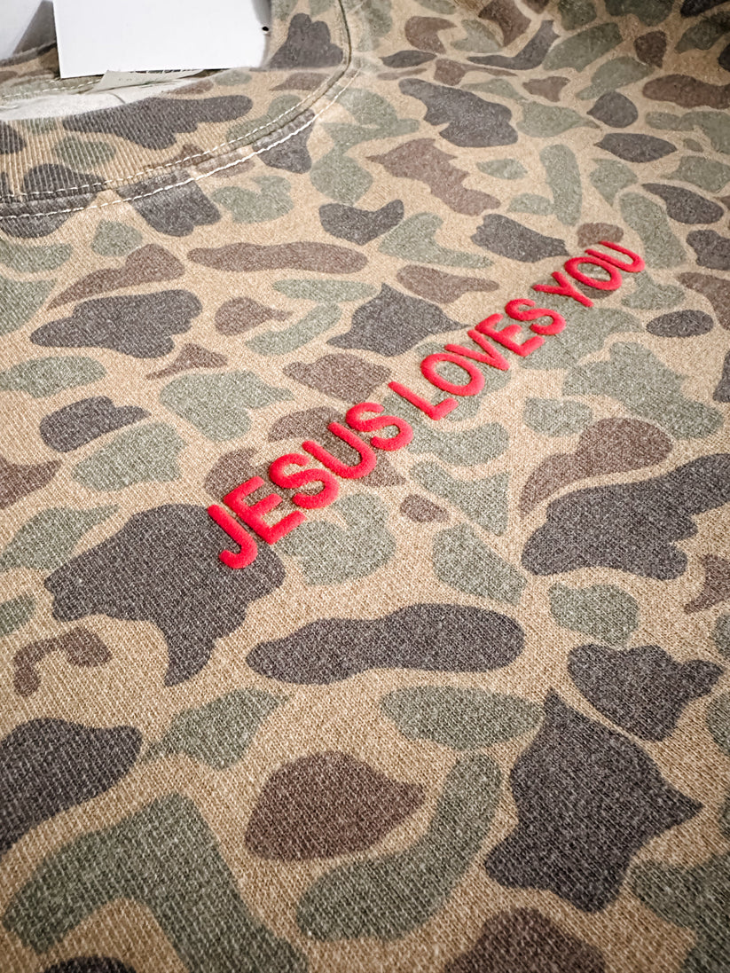 Jesus Loves You Camo Tee // ships in about a week