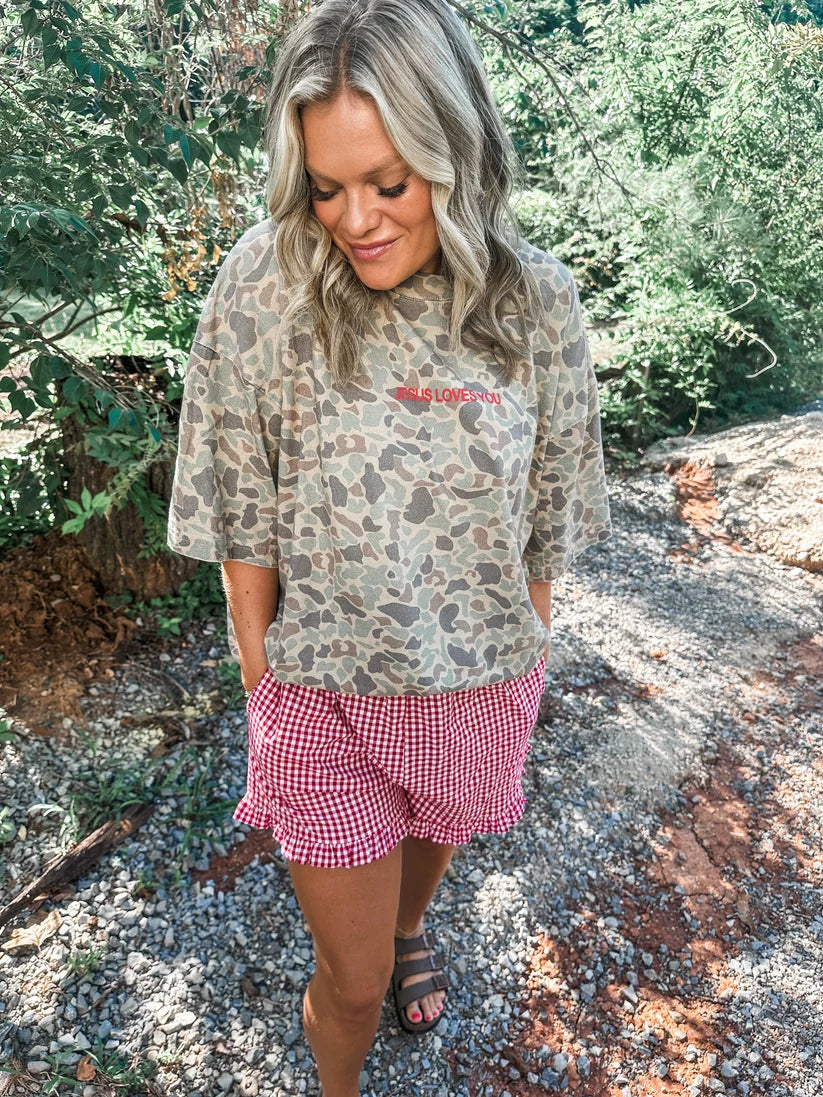 Jesus Loves You Camo Tee // ships in about a week