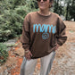 PREORDER: MAMA smiley blue puff- brown sweatshirt // ships in 1-2 weeks