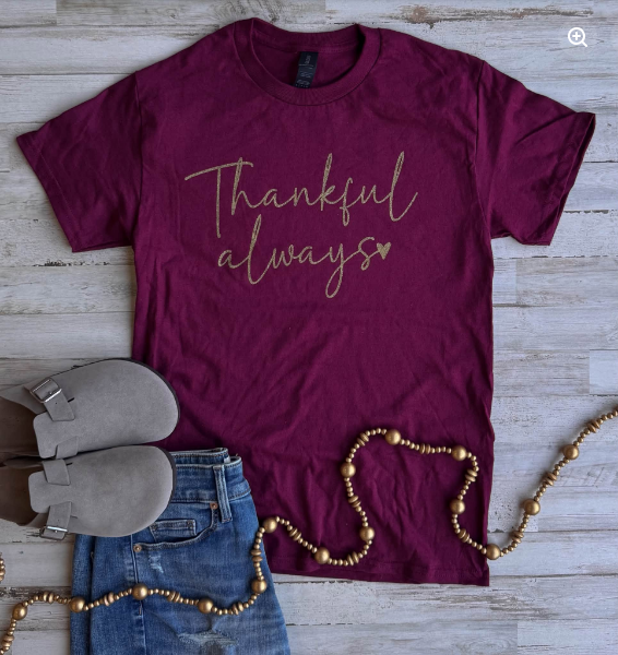 Thankful Tee - Maroon