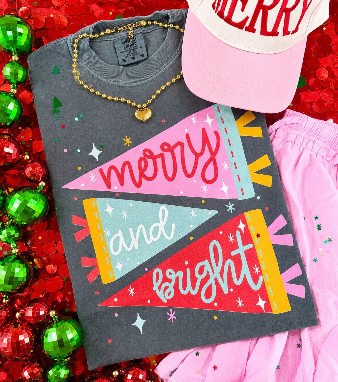 PREORDER: Merry and Bright Flags Tee or Long Sleeve Tee // ships in 2-3 weeks