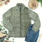 Two Tone Fullzip Sherpa - Olive and White