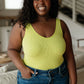 Fundamentals Ribbed Seamless Reversible Tank in Lime