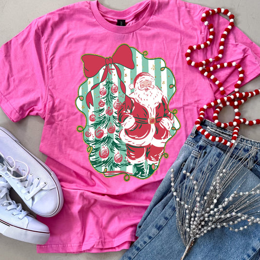 PREORDER:  Santa Bow TEE or SWEATSHIRT // ships in about 2 weeks