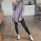 Longline Tulip Hem Top in Dark Stone