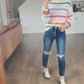 Happy Days Stripe Pointelle Sweater