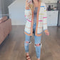 Lovely Stripes Cream Cardigan