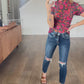 Rose Retro Floral Mesh Top