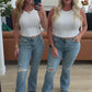 Mid Rise Destroyed Hem Distressed Jeans - Judy Blue