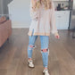 Relaxing Khaki Stripe Waffle Top