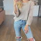 Kenna Open Knit Top in Grey