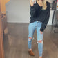 Kasen Vintage Wash Button Top