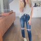 Effortless Short Sleeve V-neck Tee in Heather Grey
