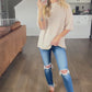 Textured Stripe Patchwork Detail Half Sleeve Top