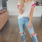 Kels Khaki Stripe Tee