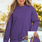 SHIPS FREE TODAY // Oversize Drop Shoulder Reversible Mock Neck Sweatshirt - MANY COLORS