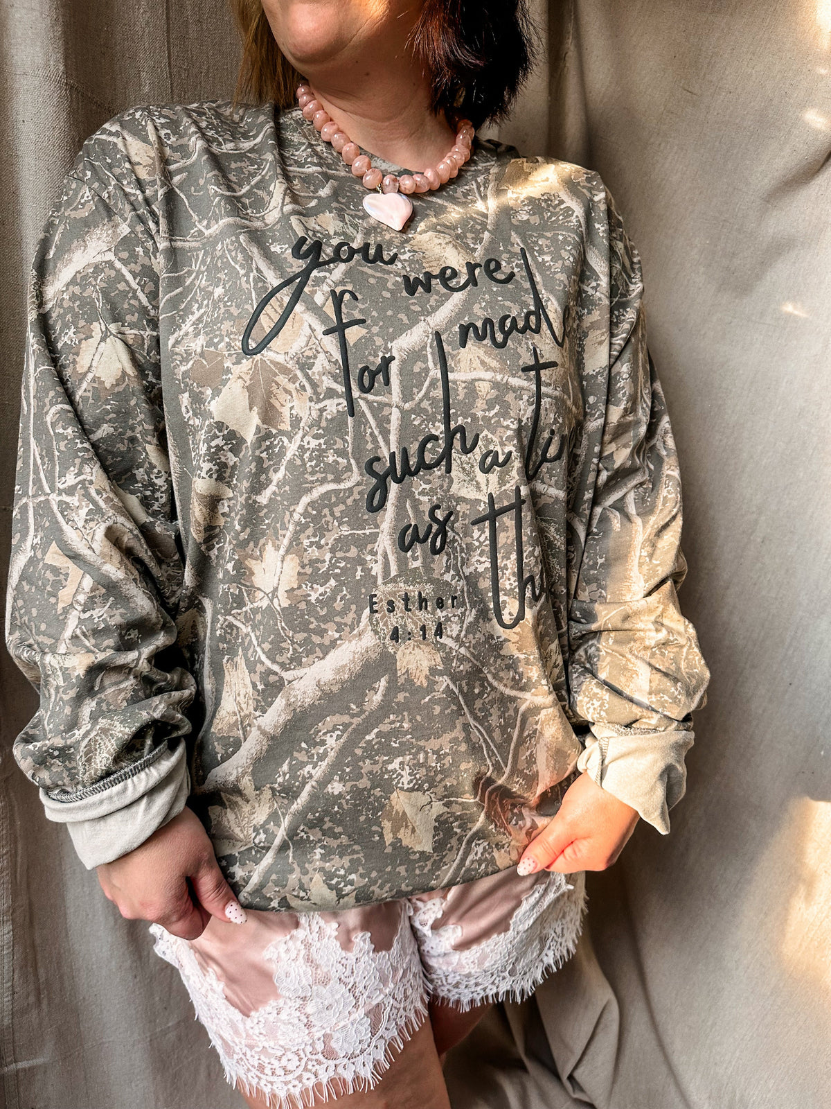 PREORDER: You were Made For Such a Time as This Camo Long Sleeve // Ships in about 2 weeks