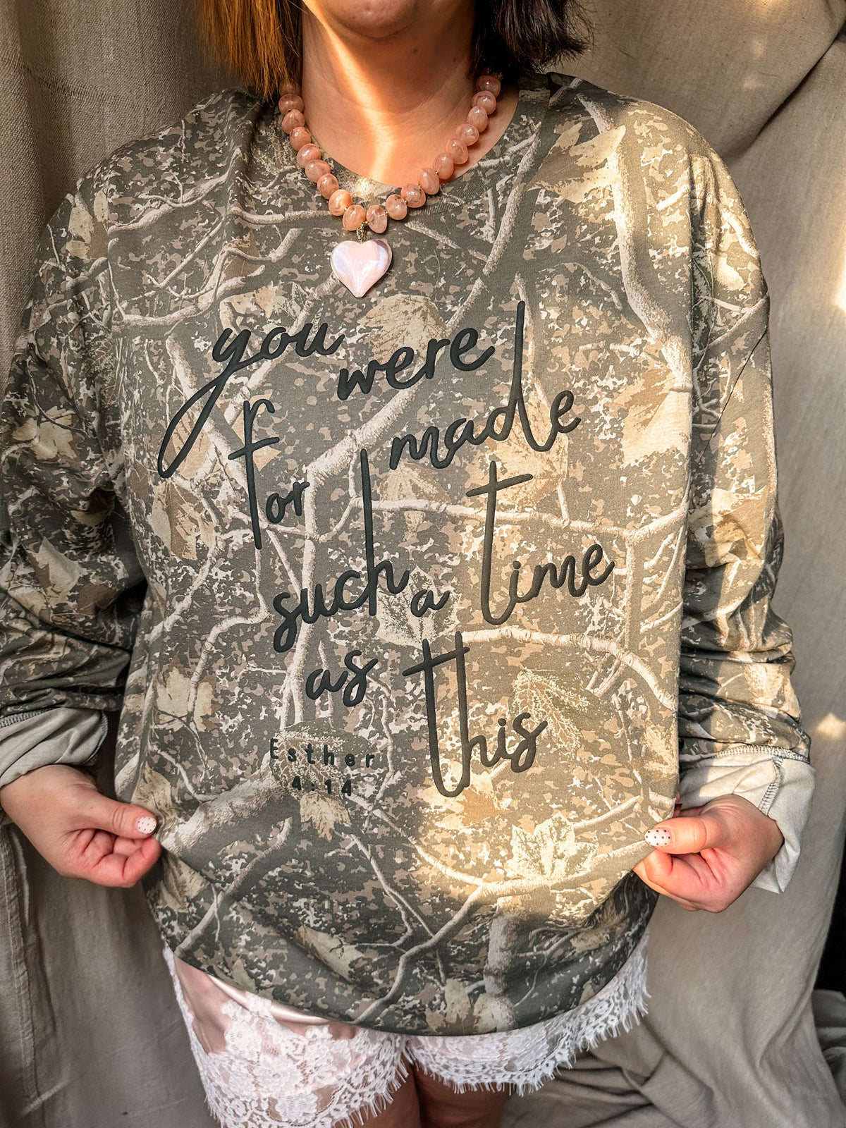 PREORDER: You were Made For Such a Time as This Camo Long Sleeve // Ships in about 2 weeks