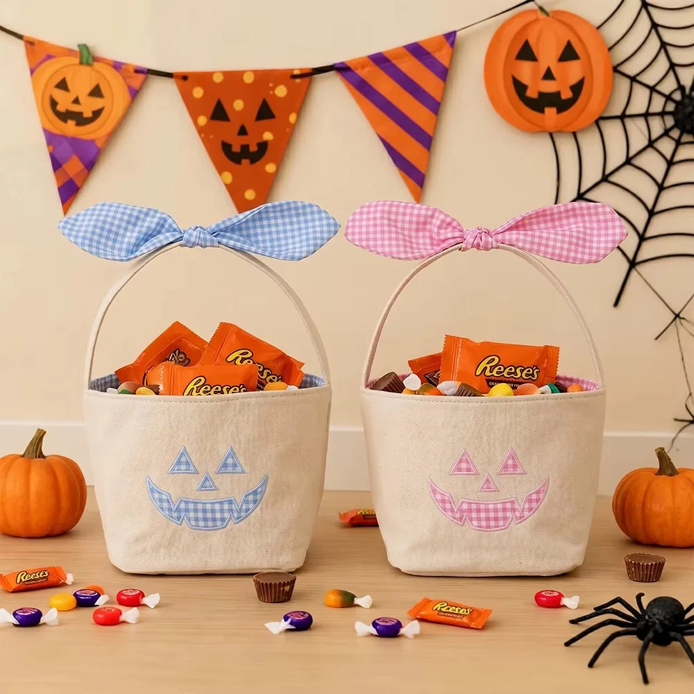 PREORDER: Custom Gingham Halloween Basket  // eta late September
