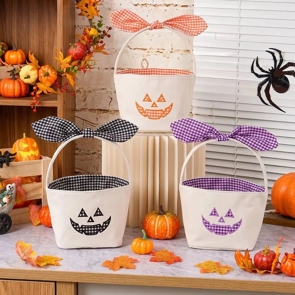 PREORDER: Custom Gingham Halloween Basket  // eta late September