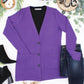 Cori Cardigan - Heathered Purple