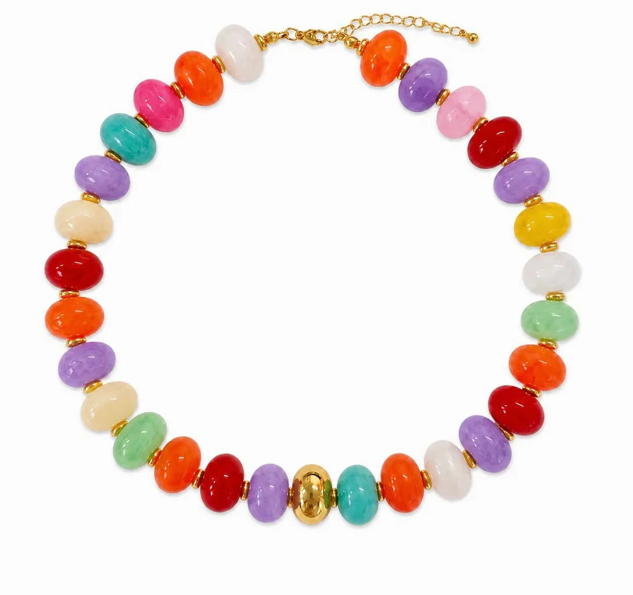 SHIPS FAST // Beaded Necklaces - Multiple Colors with Gold Heart // ships in about a week