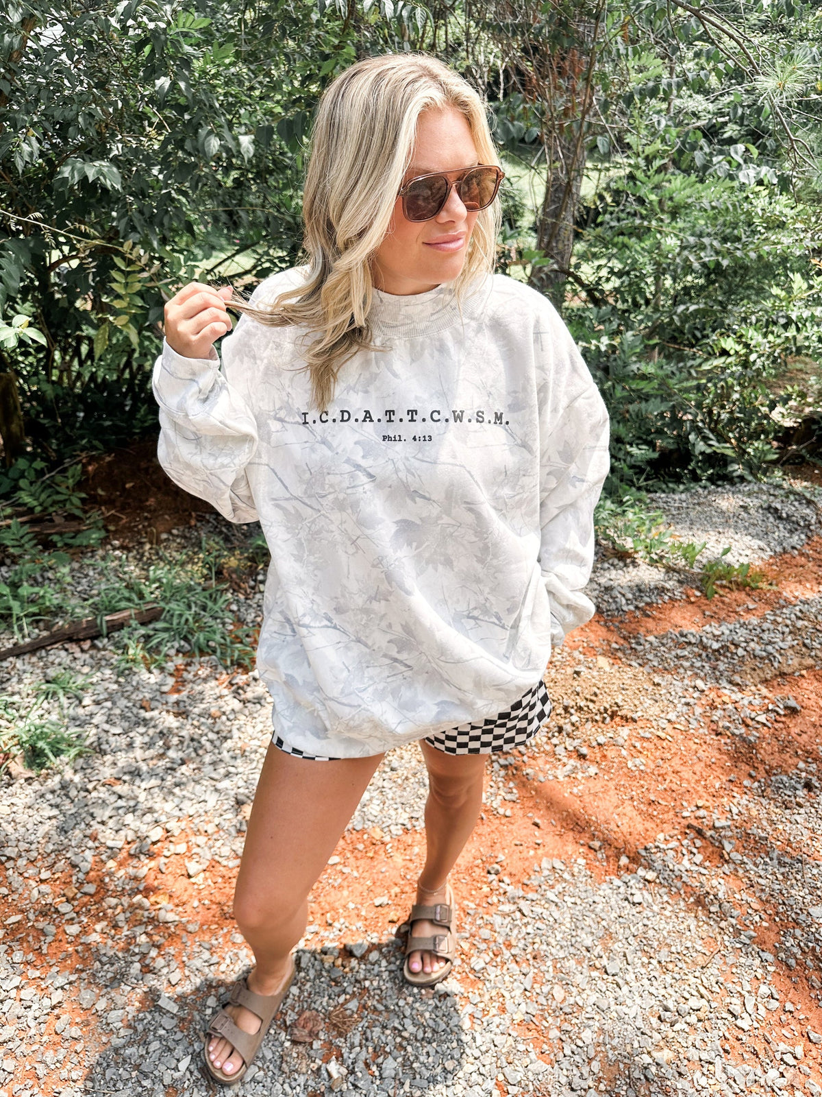 LIMITED STOCK: Phil 4:13 Camo Mockneck Sweatshirt // ships in about a week