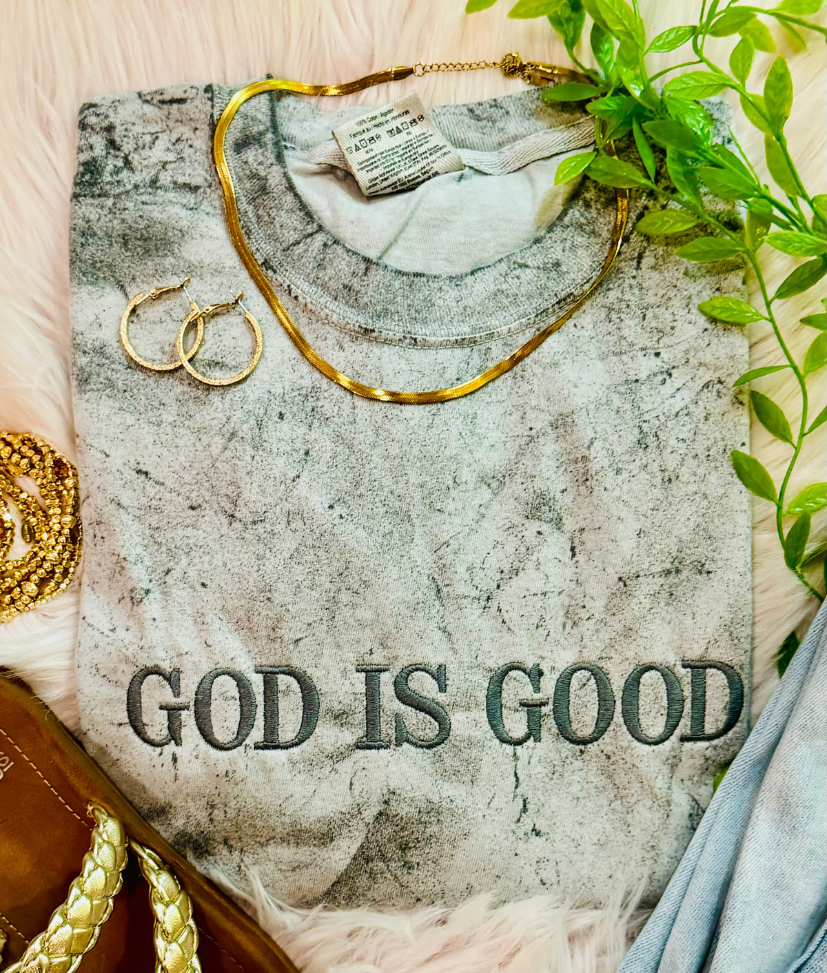 PREORDER // Smoke God Is Good Embroidered Tee // ships in about 1-2 weeks