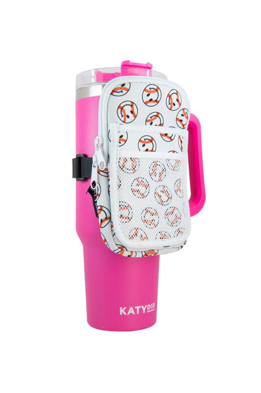 FLASH DEAL // Baseball Happy Face Tumbler Zipper Pouch // SHIPS IN 1-2 WEEKS