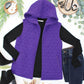Heather Geometric Hooded Vest - Purple