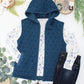 Heather Geometric Hooded Vest - Teal
