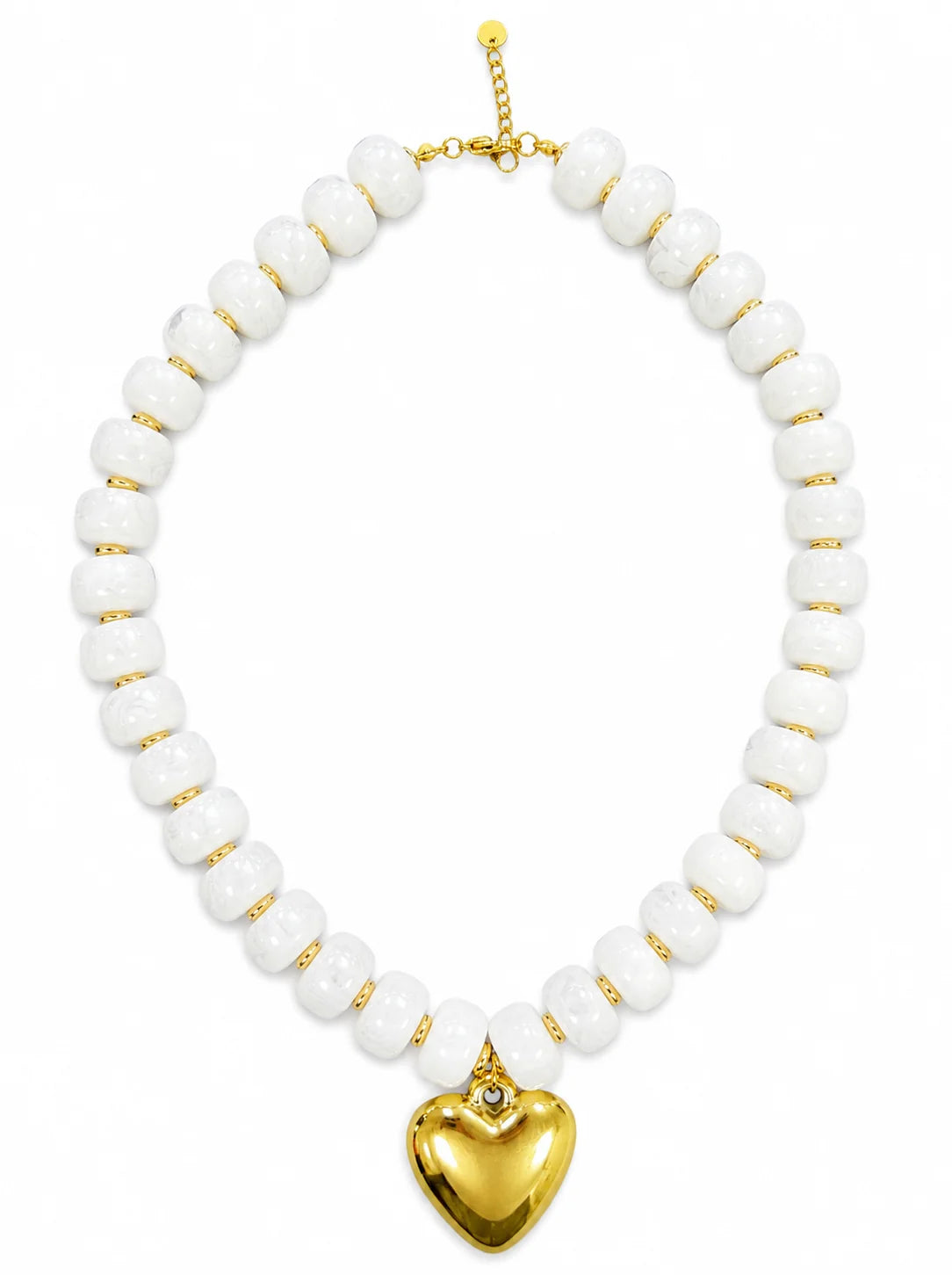 SHIPS FAST // Beaded Necklaces - Multiple Colors with Gold Heart // ships in about a week