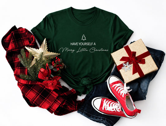 Have Yourself a Merry Little Christmas Tee in Forest Green