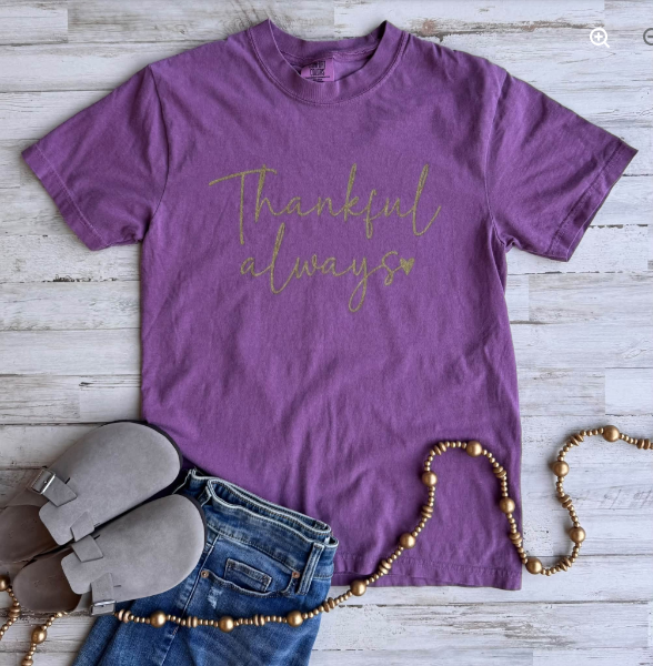 Thankful Tee - Wine (Comfort Colors)