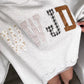 SHIPS FREE TODAY // WWJD Mixed Pattern Embroidered Mock Neck Sweatshirt - Gray