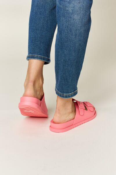 Perfectly Pink Double Buckle Open Toe Sandals