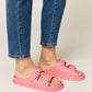 Perfectly Pink Double Buckle Open Toe Sandals