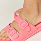 Perfectly Pink Double Buckle Open Toe Sandals
