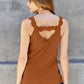 Lace Detail V-Neck Cutout Cami