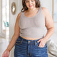 Fundamentals Ribbed Seamless Reversible Tank in Light Mocha