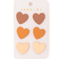 Triple Hearts Studs in Brown