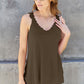 Lace Detail V-Neck Cutout Cami